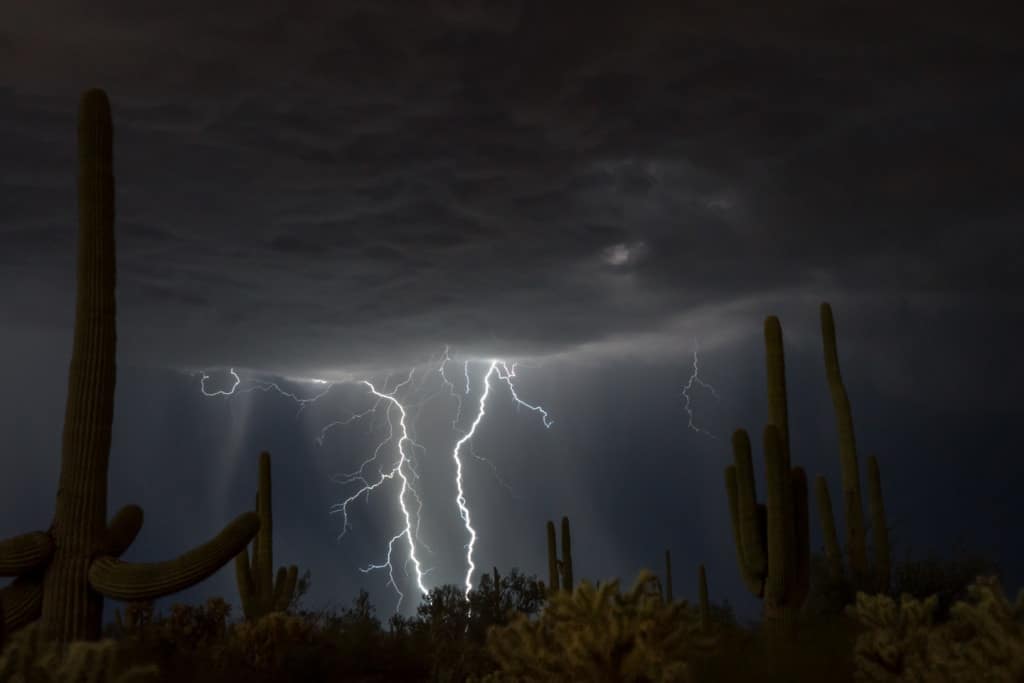 desert lightning storm