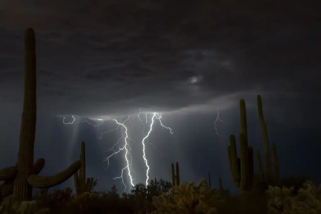 Sonoran desert lightning storm